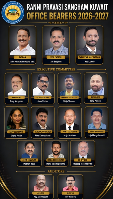 റാന്നി പ്രവാസി സംഘം കുവൈത്ത് ഭാരവാഹികള്‍