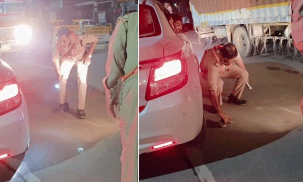 വണ്ടിയെടുക്കരുതേ..! ഡ്രൈവറോട് നിലവിളിച്ച് പോലീസ്: ടയറിനടിയിലെ കാഴ്ച കണ്ട് കയ്യടിച്ച് നെറ്റീസണ്സ്