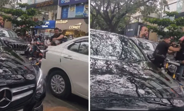 കാറിൽ നിന്നിറങ്ങി ബൈക്ക് യാത്രികന്റെ മുഖത്തടിച്ചു; മെഴ്‌സിഡസ് യാത്രക്കാരന്റെ അക്രമത്തിനെതിരെ സമൂഹമാധ്യമങ്ങളിൽ പ്രതിഷേധം