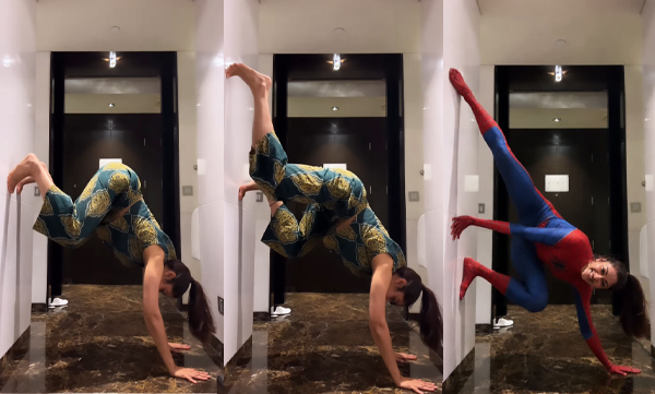 Abhirami doing  spidey challenge (Image Source: Instagram)