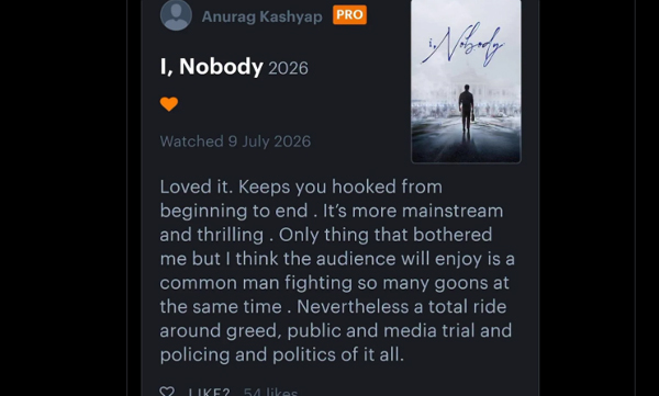 തുടക്കം മുതല്‍ അവസാനം വരെ പിടിച്ചിരുത്തുന്ന സിനിമ; ‘ഐ നോബഡി’യെ അഭിനന്ദിച്ച് അനുരാഗ് കശ്യപ് 
