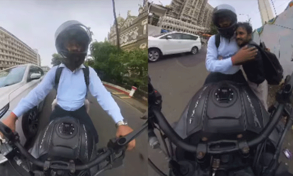 സംസാരശേഷിയില്ലാത്ത അപരിചിതന് ലിഫ്റ്റ് നൽകി  ബൈക്ക് യാത്രികൻ; വീഡിയോ സമൂഹമാധ്യമങ്ങളിൽ തരംഗമാകുന്നു